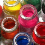 pigments in jars